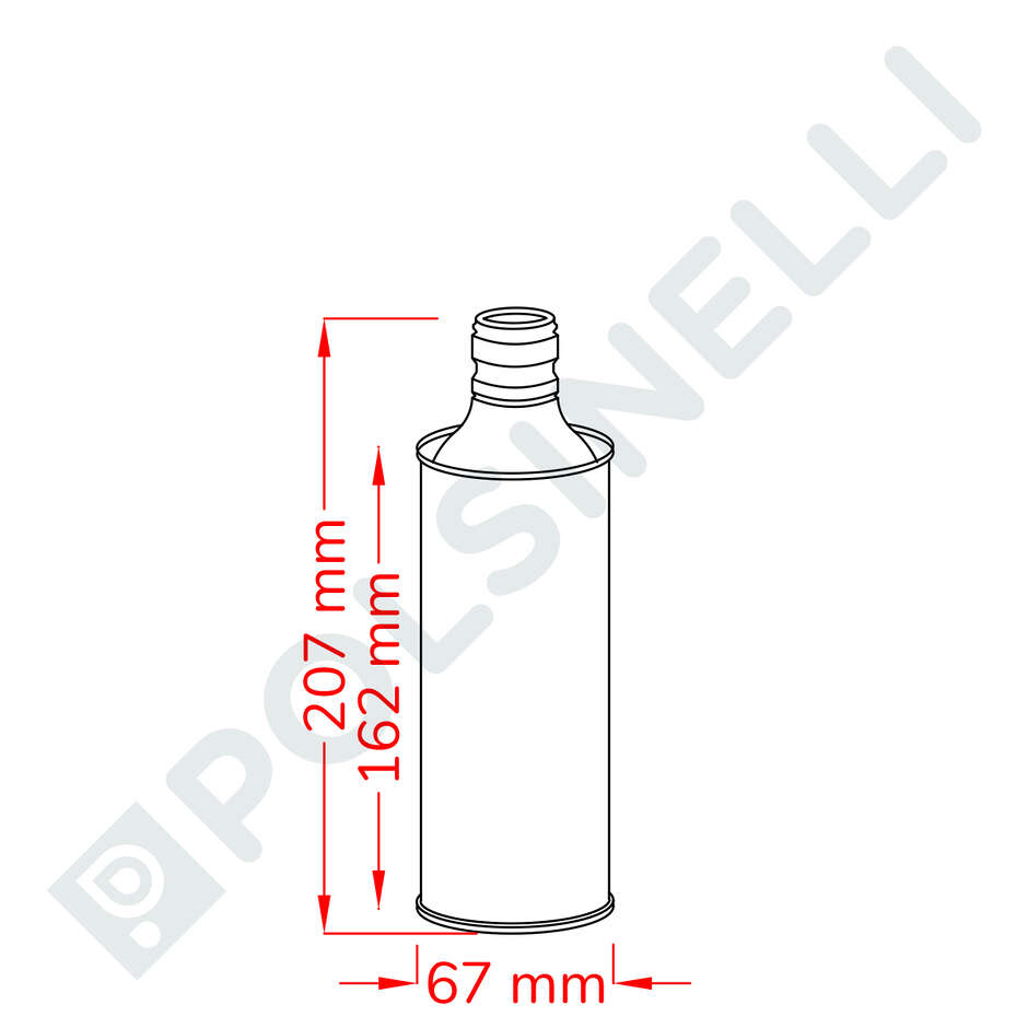 Lattina cilindrica per olio 0,50 L nero lucido (35 pezzi)
