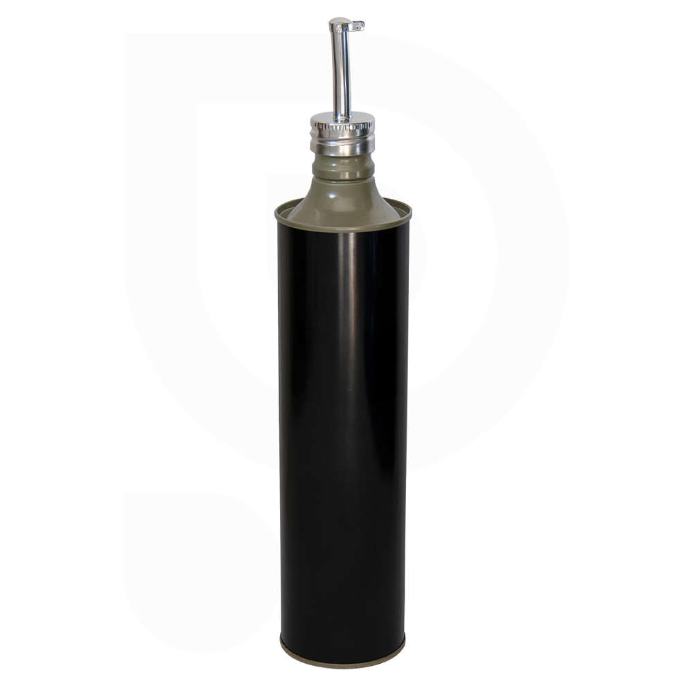 Lattina cilindrica per olio 0,75 L nero lucido (35 pz) 