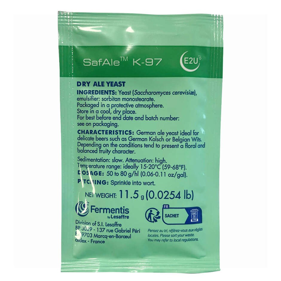 Сухие дрожжи Fermentis Safale K-97 (11,5 г)