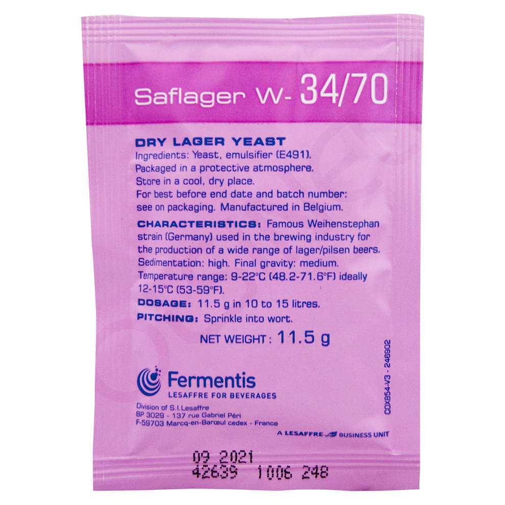 Lievito secco Fermentis Saflager W-34/70 (11,5 g)