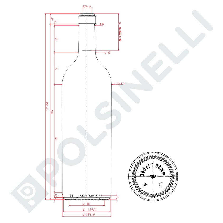 Magnum Bordolese Flasche 3 L Uvag (1 Stück)