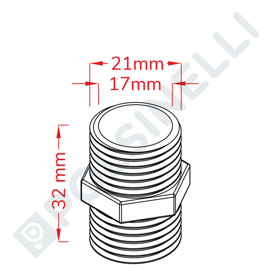 Manchòn inox de 1/2"