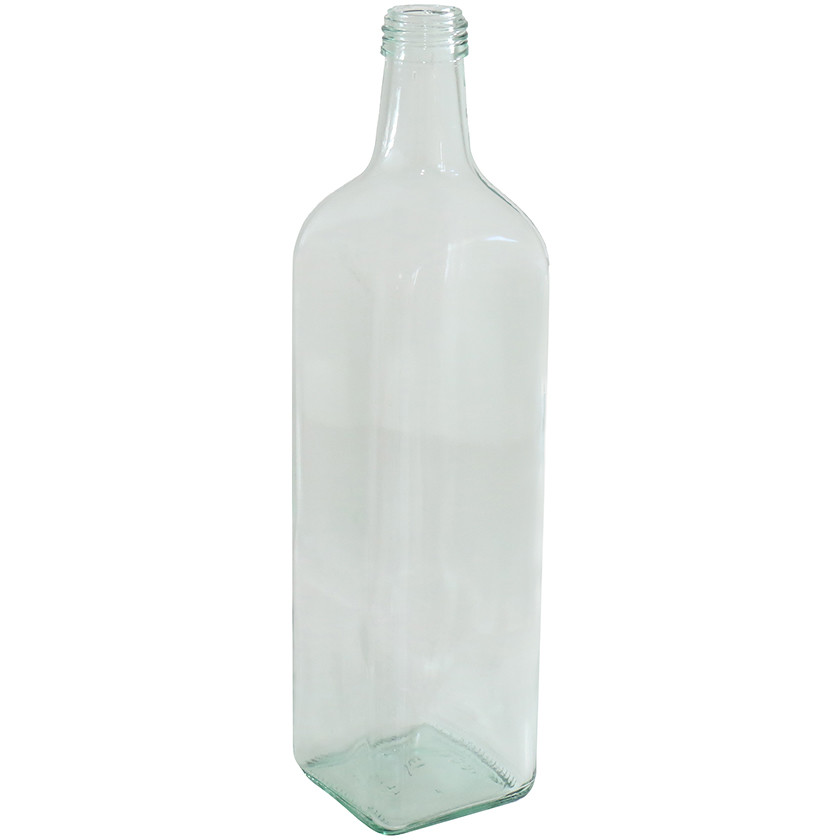 Transparent 1 Litre Glass Oil Bottle, Round