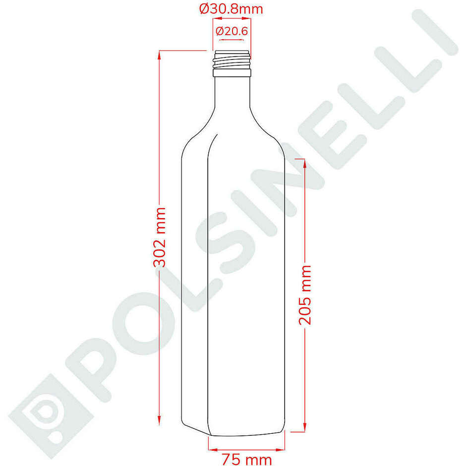 Marasca Bottle 1 L semi clear (800 pieces)