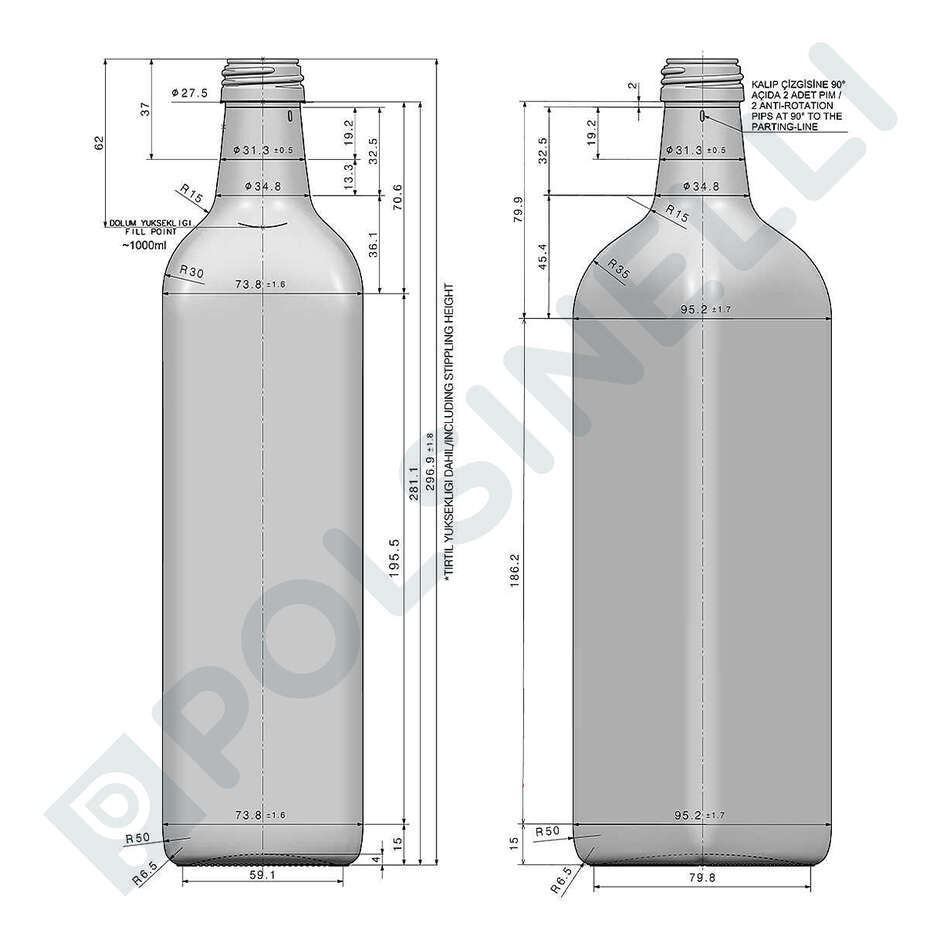 Marasca Bottle 1 L Uvag (800 pieces)