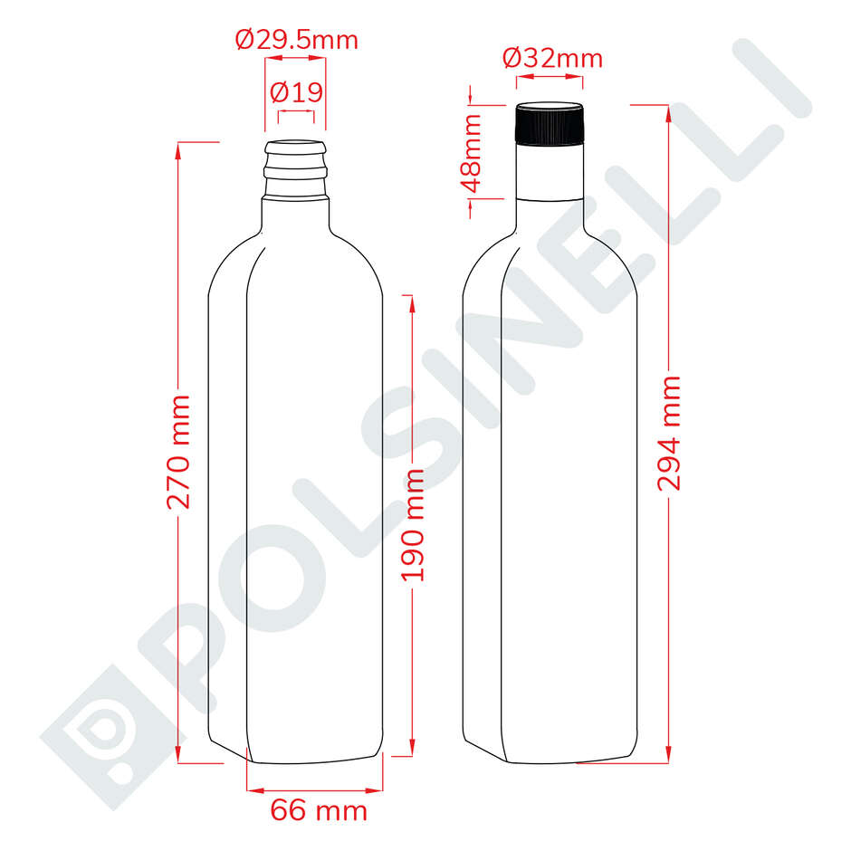 Marasca-Flasche 750 ml UVAG mit Guala-Antinachfüllverschluss (960 Stück)