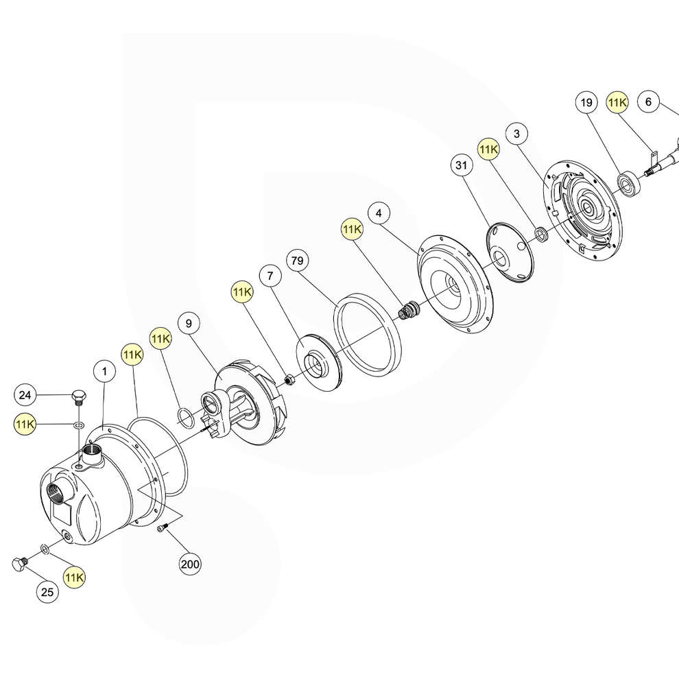 Mechanical seal kit for Ebara JEM 80