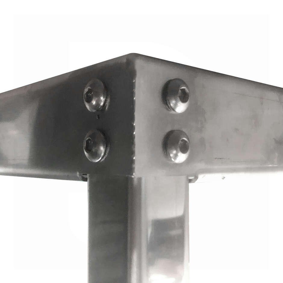 Mesa de acero inox con estante 2000 x 700 mm