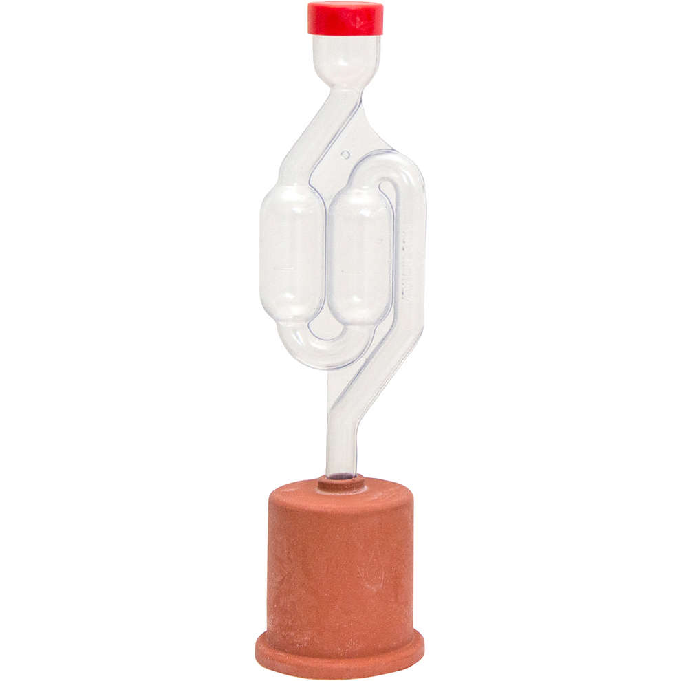 Minifermentador con doble polmón con Caperuza de goma (∅ 40 mm)