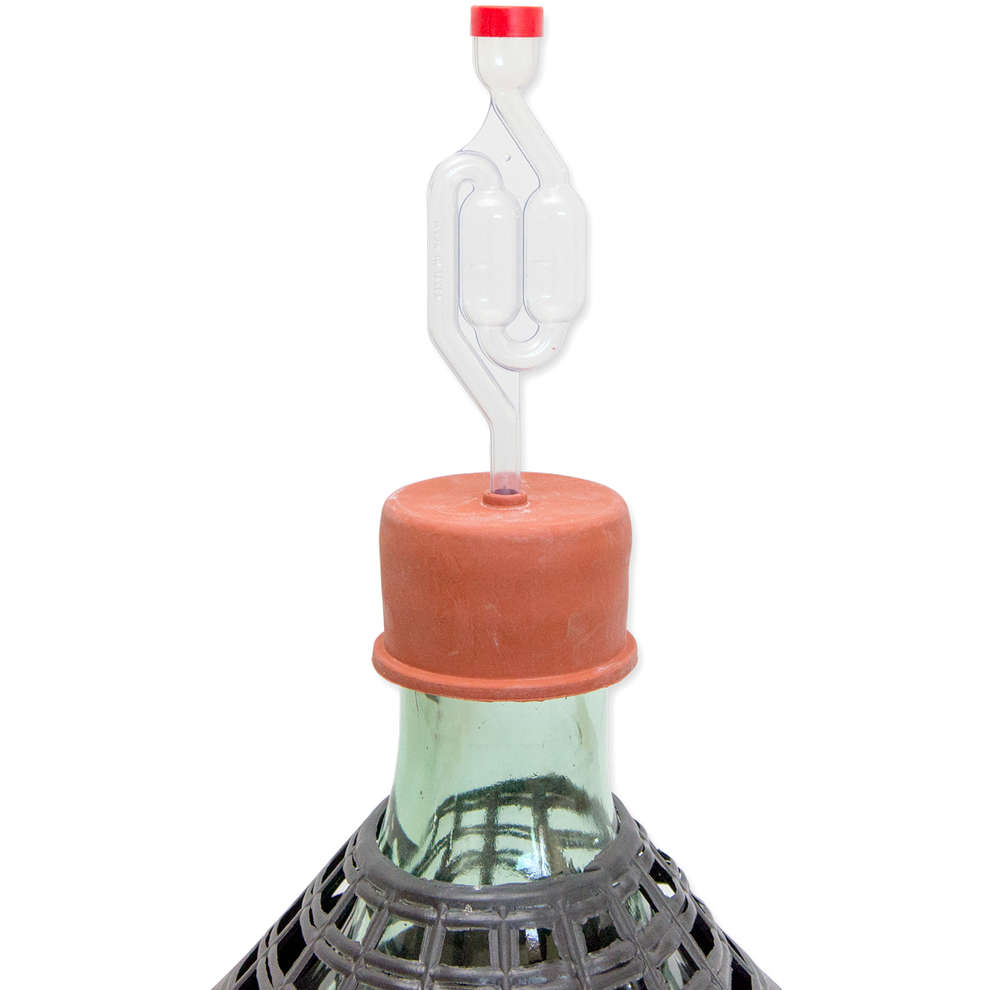 Minifermentador con doble polmón con Caperuza de goma (∅ 50 mm)