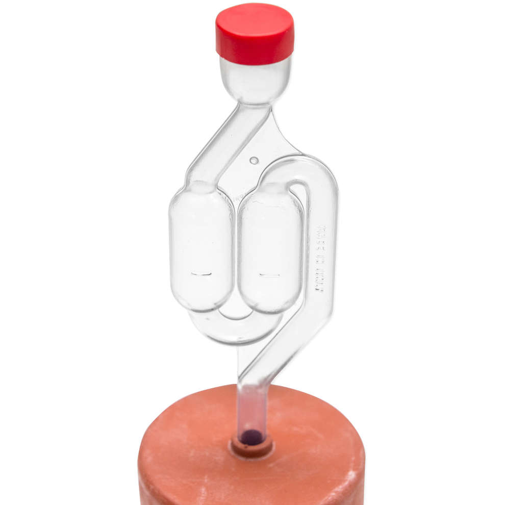Minifermentatore a 2 bolle con Cappellotto in gomma (∅ 35 mm) 