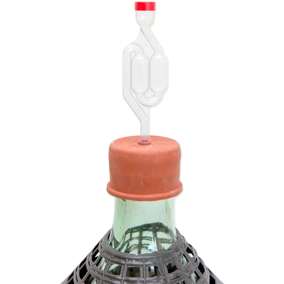 Minifermentatore a 2 bolle con Cappellotto in gomma (∅ 75 mm) 