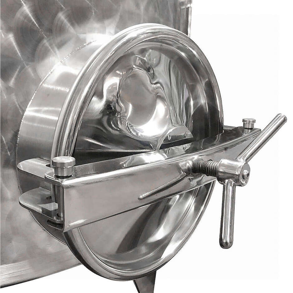 Motorisierter Edelstahltank konischen Boden 10° 200 L mit Inverter und Mannloch Ø300