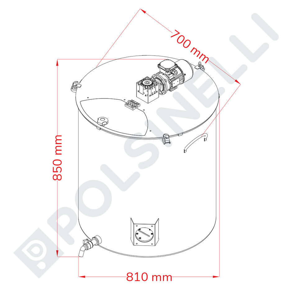 Motorized pan 200 L