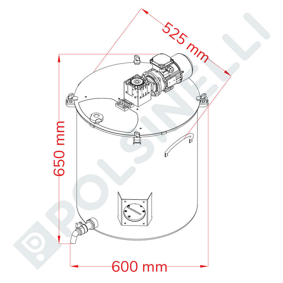 Motorized pot 75 liter
