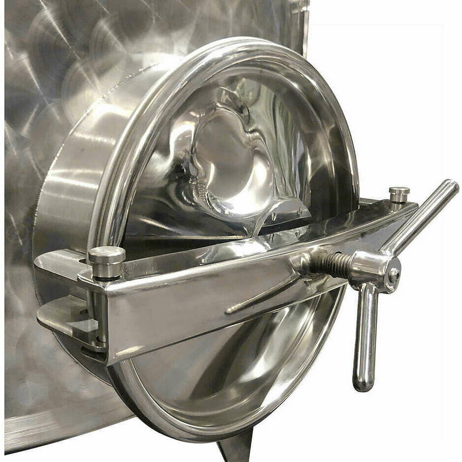 Motorized stainless steel tank 10° Conical Bottom 200 L with Ø300 manhole