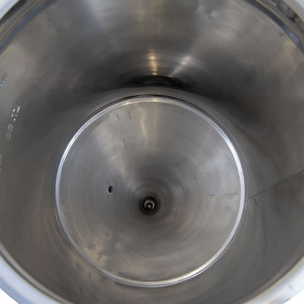 Motorized stainless steel tank 60° conical trunk 100 L