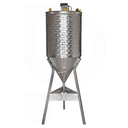 Motorized stainless steel tank 60° conical trunk 150 L