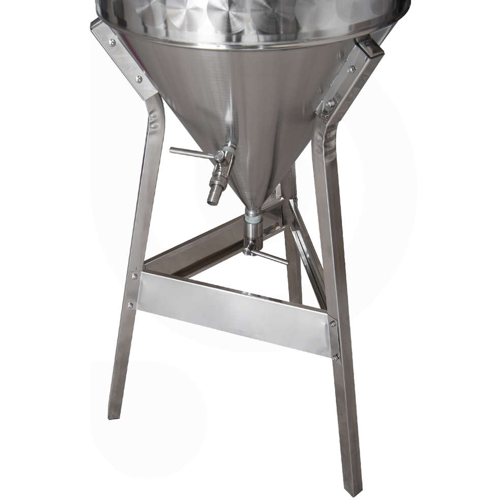 Motorized stainless steel tank 60° conical trunk 150 L