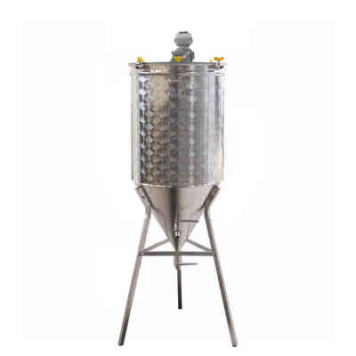 Motorized stainless steel tank 60° conical trunk 50 L with Inverter