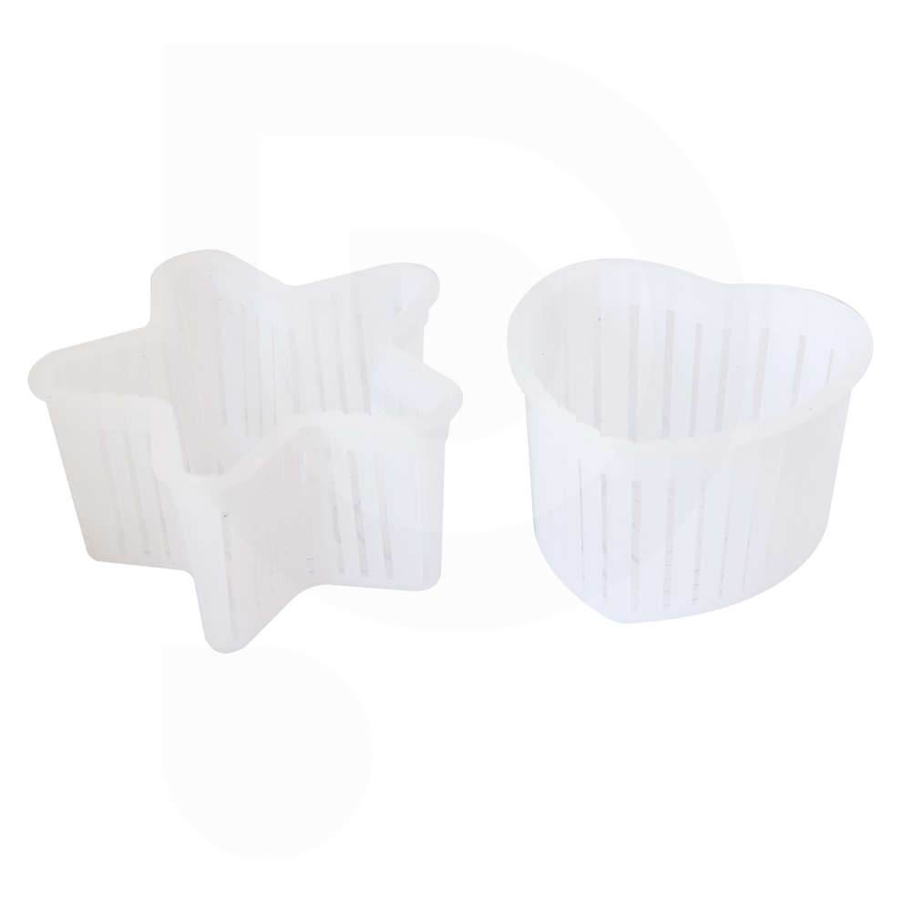 Moule Coeur et étoile pour fromage/ricotta 50 gr (10+10 pcs)