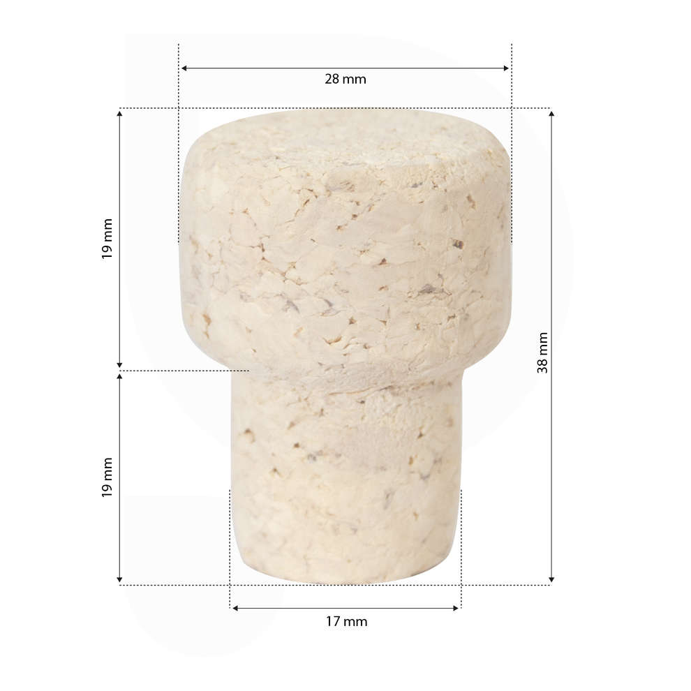 Mushroom-shape cork stopper ∅ 17 (100 pz) 