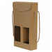 Natural tan carry hexagonal wine box with cords for 2 bottles (10 pieces)