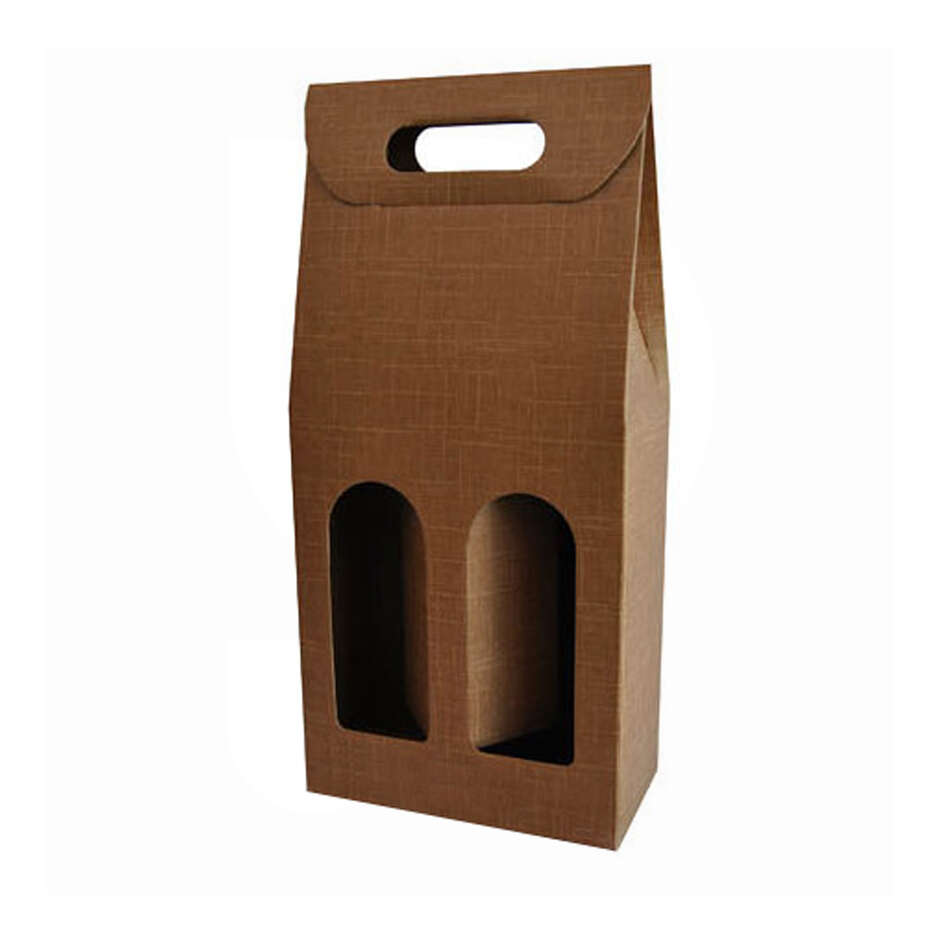Natural tan carry wine box for 2 bottles (10 pieces) Wine Polsinelli