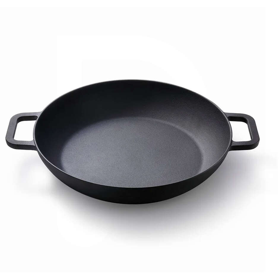 Niedrig Gusseisen-Schmortopf Cast Iron mit Deckel Ø 31,5 cm – 3 L