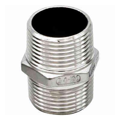 Niple sextavado de aço inoxidável de 3/4"