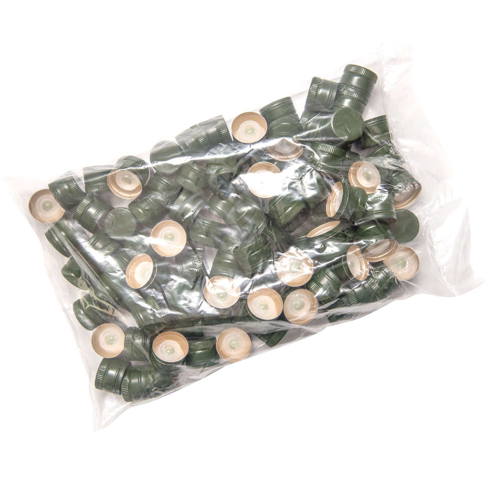 Non-pre-threaded anti-refill cap Green ø 31.5 (100 pcs)