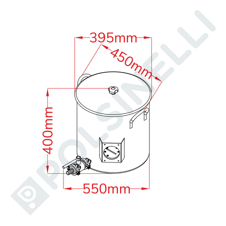 Olla de producción de acero inoxidable Tri-Clamp de 35 L