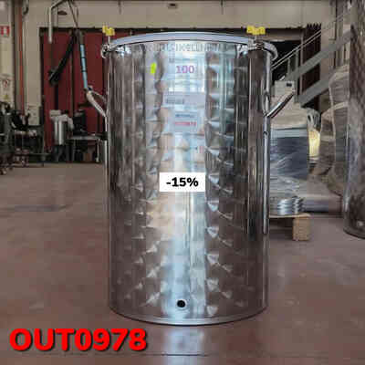 OUTLET - 100 L stainless steel beer fermenter with handles