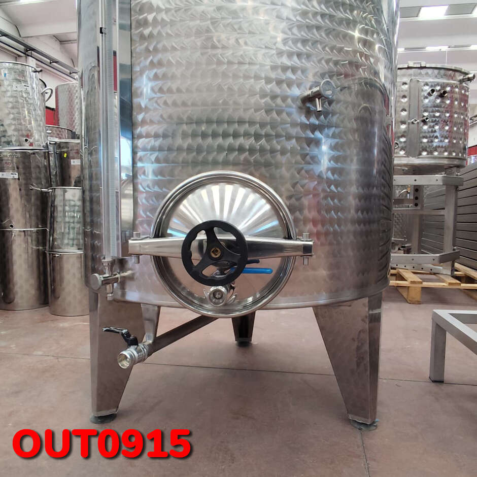 OUTLET - 1000 L Stainless Steel Storage Tank Ø1025 with Conical Bottom and Ø300 Manhole