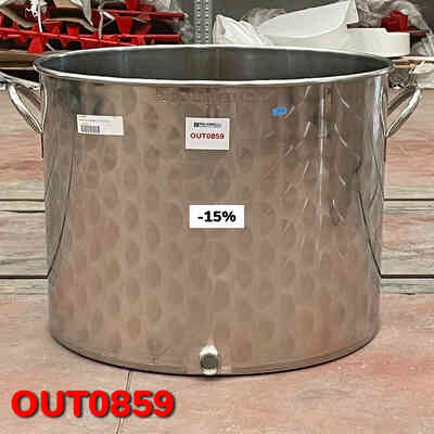OUTLET - 150 L stainless steel pot with tap