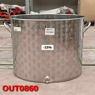 OUTLET - 150 L stainless steel pot with tap