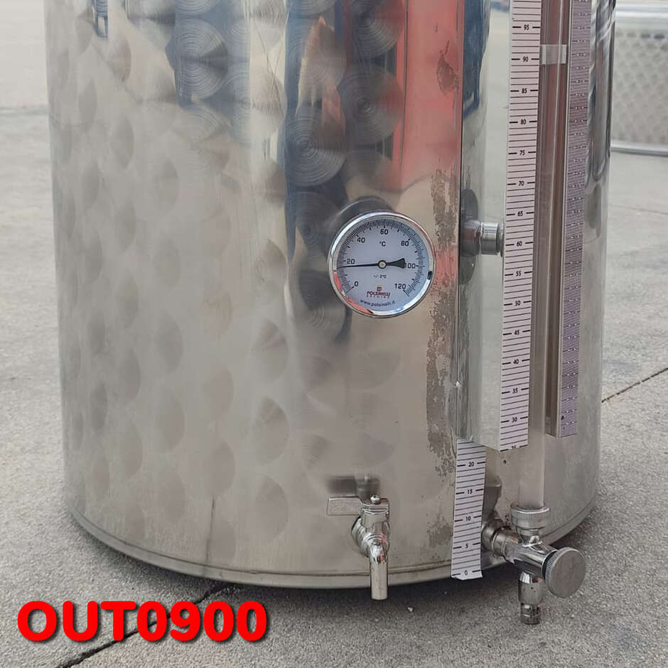 OUTLET - 150 L stainless steel refrigerated beer fermenter with flat bottom and wine taster