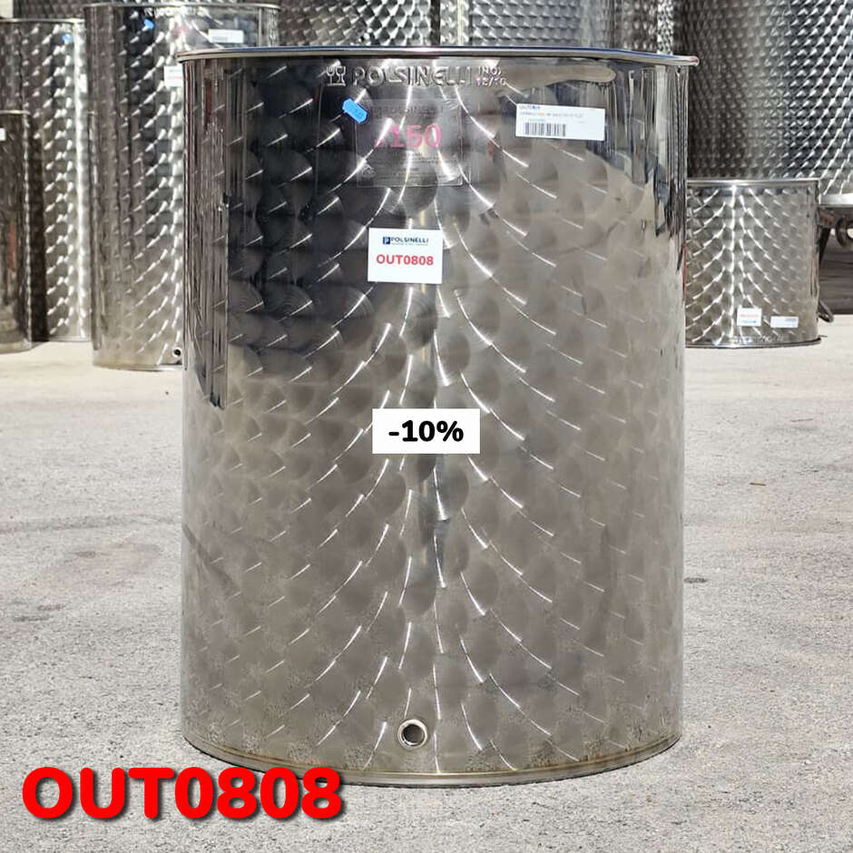 OUTLET - 150 L stainless steel tank