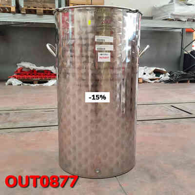 OUTLET - 200 L stainless steel tank with handles