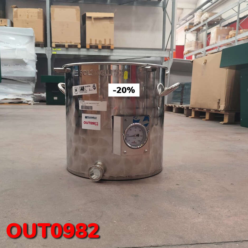 OUTLET - 35 L Tri-Clamp stainless steel production pot