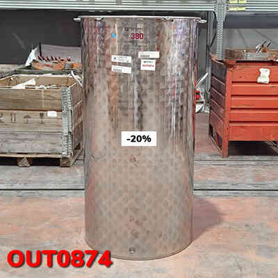 OUTLET - 380 L stainless steel tank