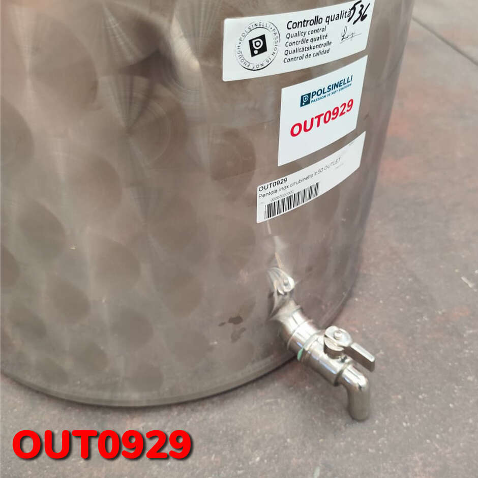 OUTLET - 50 L stainless steel pot with tap