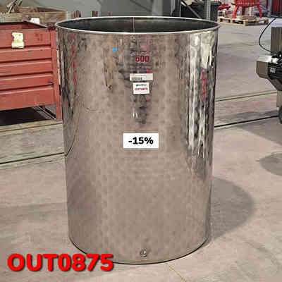 OUTLET - 500 L stainless steel tank