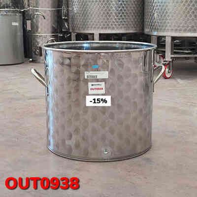 OUTLET - Breites behälter aus Edelstahl von 100 L mit Handgriffen