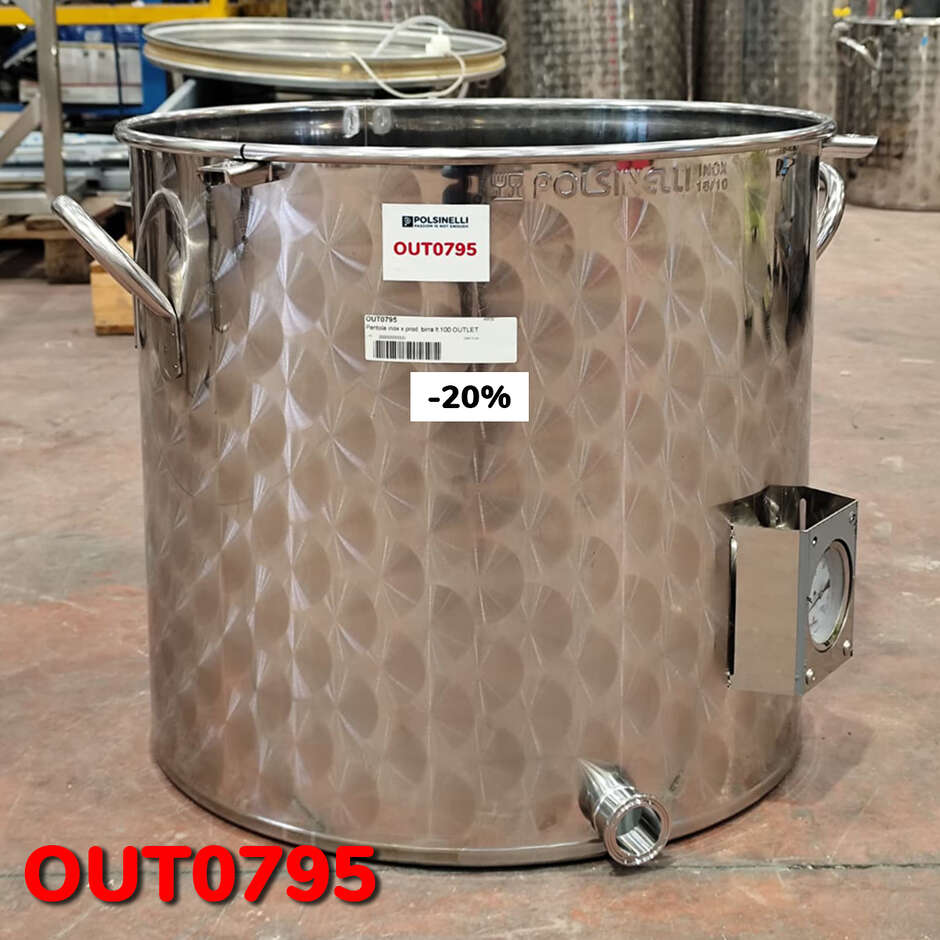 OUTLET - Cuve de production en acier inoxydable 100 L Tri-Clamp