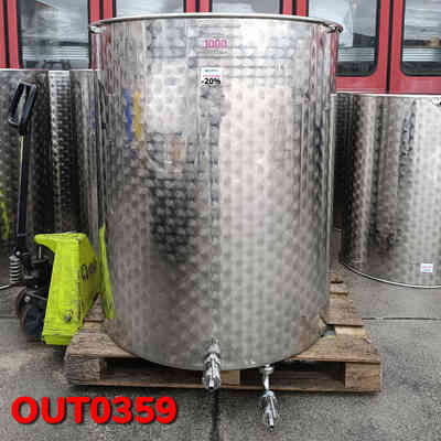 OUTLET - Cuve Inox avec chapeau flottant à air 1000 L Vanne à boule DIN25 OUTLET - Cuve Inox avec chapeau flottant à air 1000 L Vanne à boule DIN25