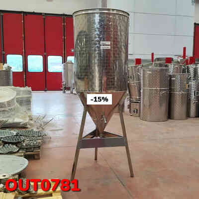 OUTLET - Cuve pour vin tronconique 60° 300 L avec chapeau flottant
