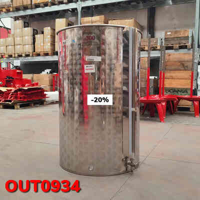 OUTLET - Depósito em aço inoxidável de 300 L com indicador de nível