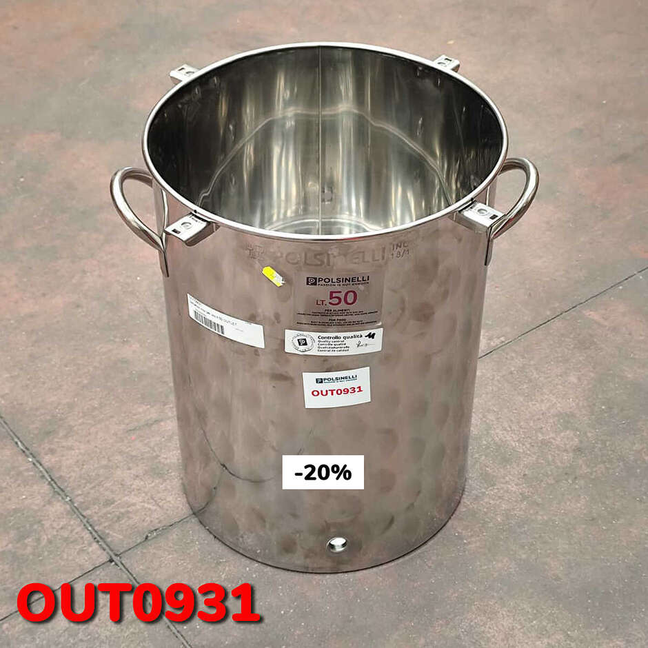 OUTLET - Edelstahlbehälter 50 L mit Handgriffen