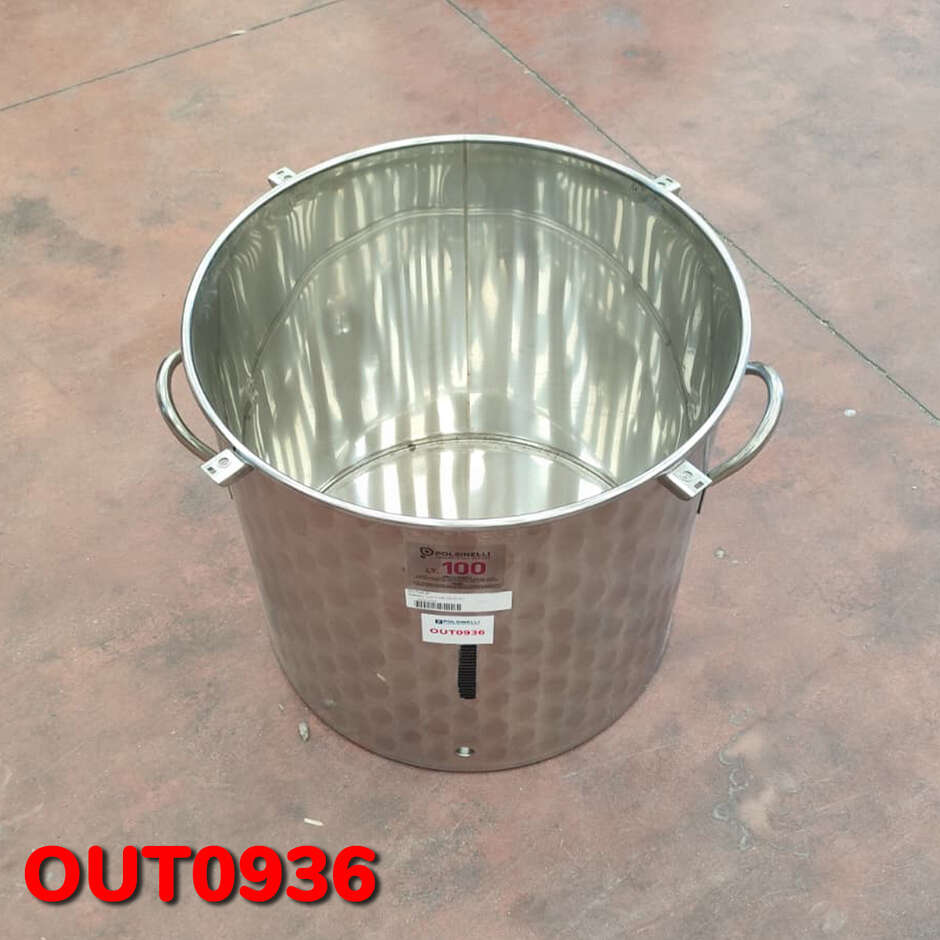 OUTLET - Fermentador de kombucha Troll de 100 litros em aço inoxidável com alças.